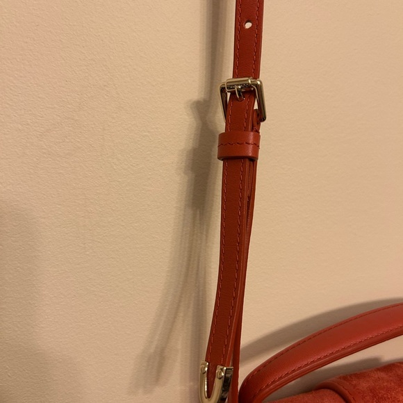 Jimmy Choo Burnt Orange Suede Rebel Crossbody Top Handle Box Bag Quiet Luxury - Picture 7 of 16